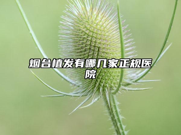 烟台植发有哪几家正规医院