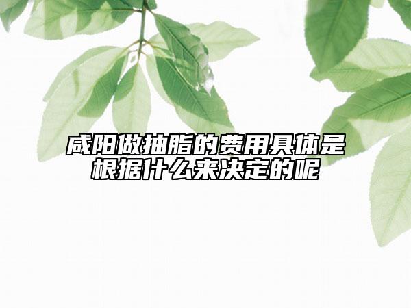 咸阳做抽脂的费用具体是根据什么来决定的呢