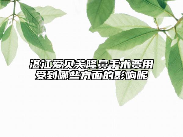 湛江爱贝芙隆鼻手术费用受到哪些方面的影响呢