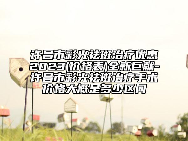 许昌市彩光祛斑治疗优惠2023(价格表)全新巨献-许昌市彩光祛斑治疗手术价格大概是多少区间