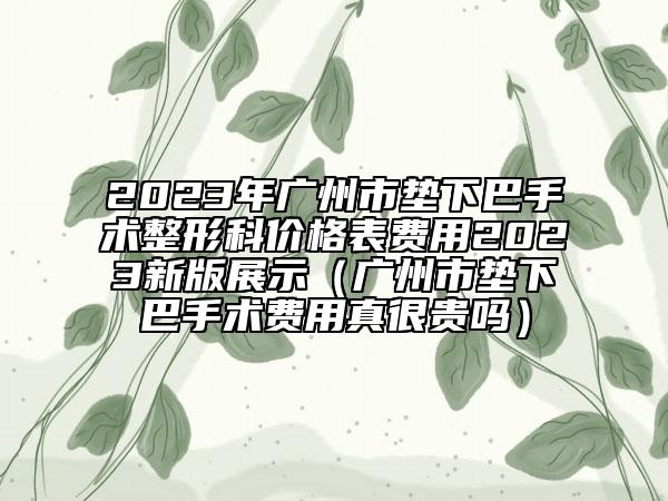 2023年广州市垫下巴手术整形科价格表费用2023新版展示（广州市垫下巴手术费用真很贵吗）