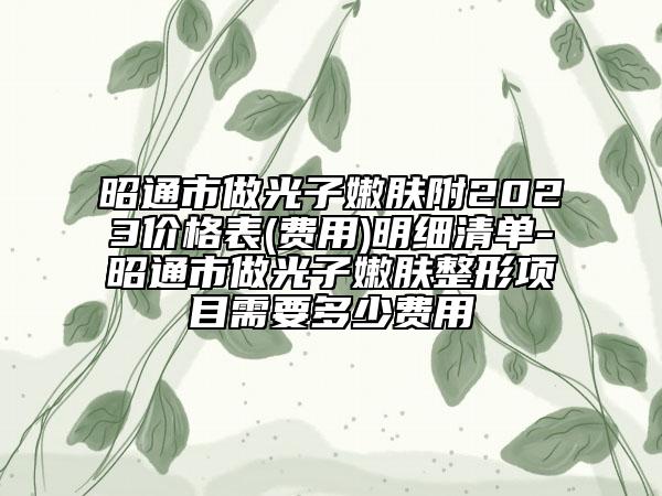 昭通市做光子嫩肤附2023价格表(费用)明细清单-昭通市做光子嫩肤整形项目需要多少费用