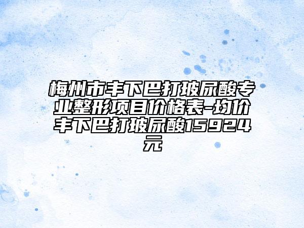 梅州市丰下巴打玻尿酸专业整形项目价格表-均价丰下巴打玻尿酸15924元