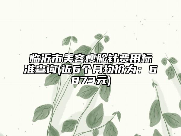 临沂市美容瘦脸针费用标准查询(近6个月均价为：6873元)