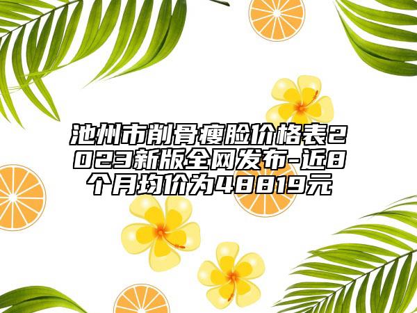 池州市削骨瘦脸价格表2023新版全网发布-近8个月均价为48819元