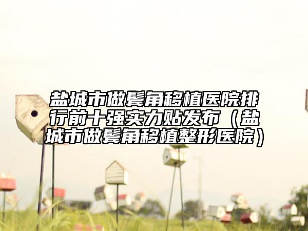 盐城市做鬓角移植医院排行前十强实力贴发布（盐城市做鬓角移植整形医院）