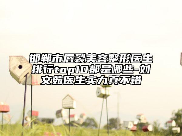 邯郸市唇裂美容整形医生排行top10都是哪些-刘文茹医生实力真不错