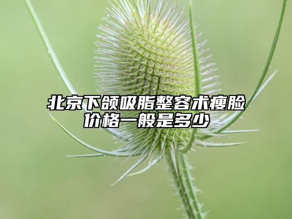 北京下颌吸脂整容术瘦脸价格一般是多少