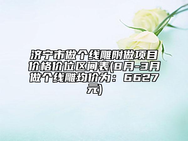 济宁市做个线雕附做项目价格价位区间表(8月-3月做个线雕均价为：6627元)