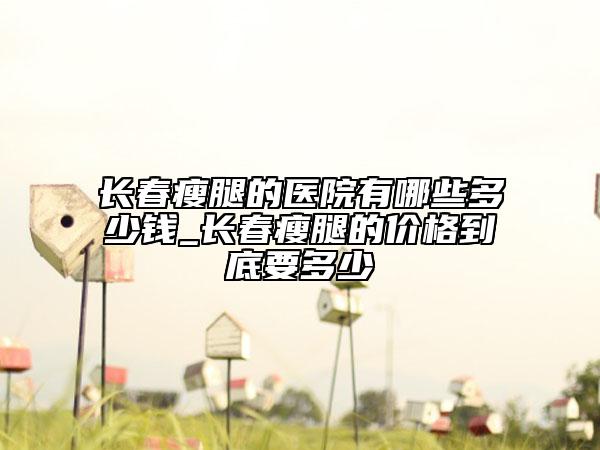 长春瘦腿的医院有哪些多少钱_长春瘦腿的价格到底要多少