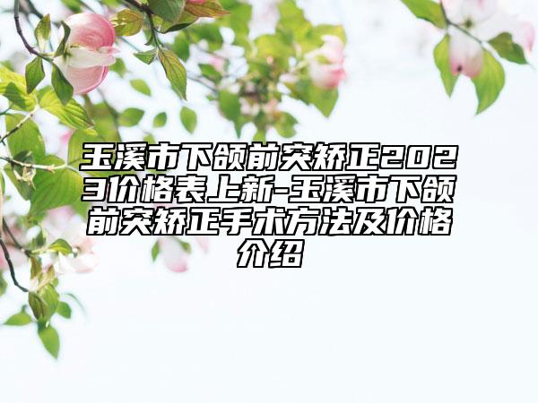 玉溪市下颌前突矫正2023价格表上新-玉溪市下颌前突矫正手术方法及价格介绍