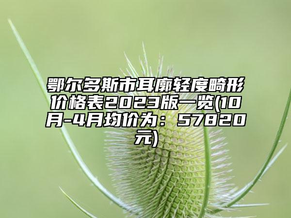 鄂尔多斯市耳廓轻度畸形价格表2023版一览(10月-4月均价为：57820元)