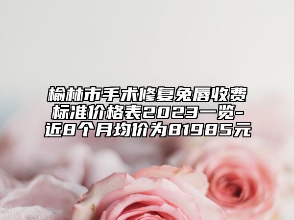 榆林市手术修复兔唇收费标准价格表2023一览-近8个月均价为81985元