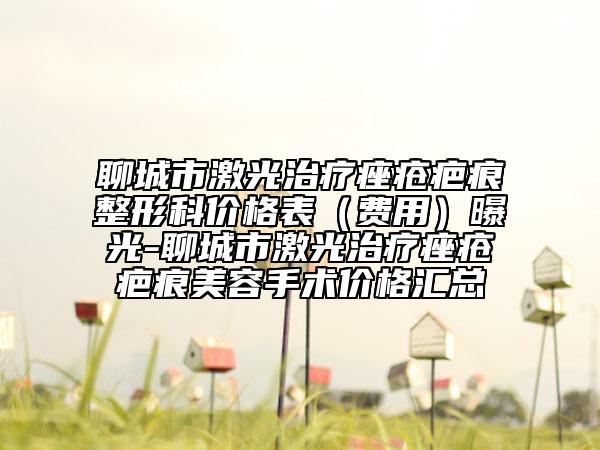 聊城市激光治疗痤疮疤痕整形科价格表（费用）曝光-聊城市激光治疗痤疮疤痕美容手术价格汇总