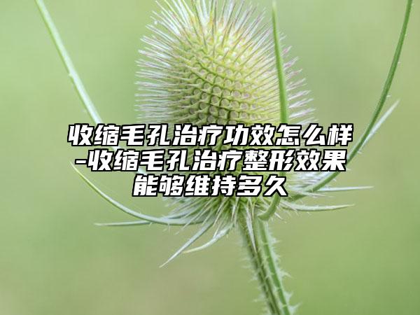 收缩毛孔治疗功效怎么样-收缩毛孔治疗整形效果能够维持多久