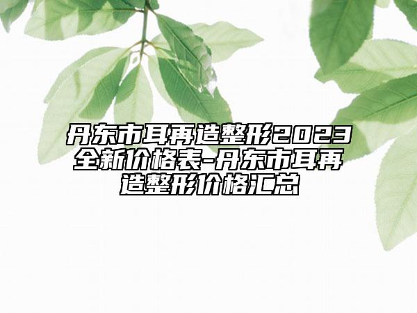 丹东市耳再造整形2023全新价格表-丹东市耳再造整形价格汇总