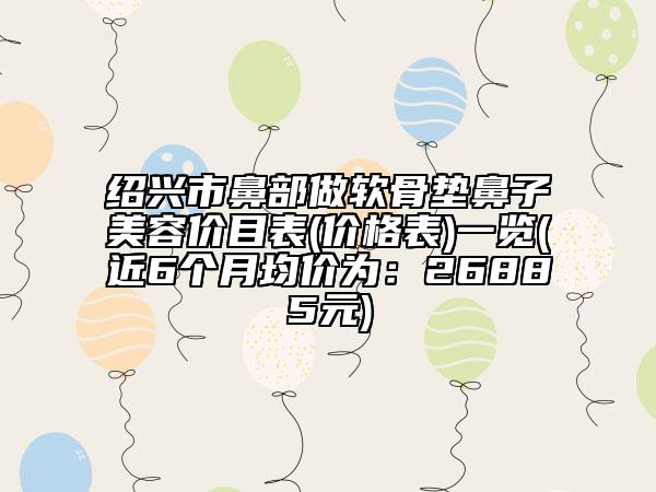 绍兴市鼻部做软骨垫鼻子美容价目表(价格表)一览(近6个月均价为：26885元)