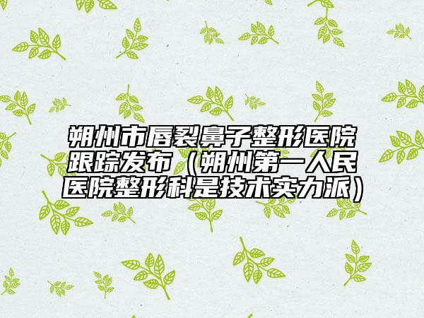 朔州市唇裂鼻子整形医院跟踪发布（朔州第一人民医院整形科是技术实力派）