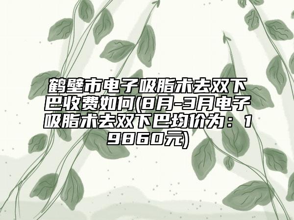 鹤壁市电子吸脂术去双下巴收费如何(8月-3月电子吸脂术去双下巴均价为：19860元)