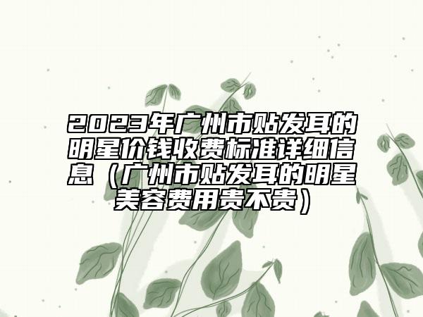 2023年广州市贴发耳的明星价钱收费标准详细信息（广州市贴发耳的明星美容费用贵不贵）