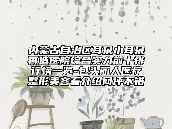 内蒙古自治区耳朵小耳朵再造医院综合实力前十排行榜一览-包头丽人医疗整形美容看介绍网评不错