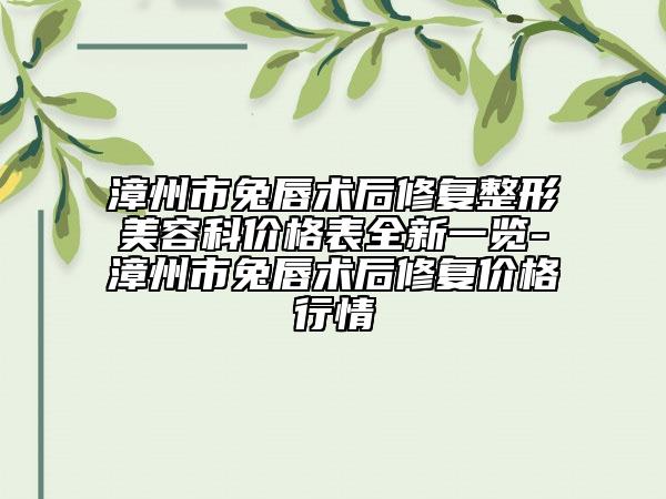 漳州市兔唇术后修复整形美容科价格表全新一览-漳州市兔唇术后修复价格行情