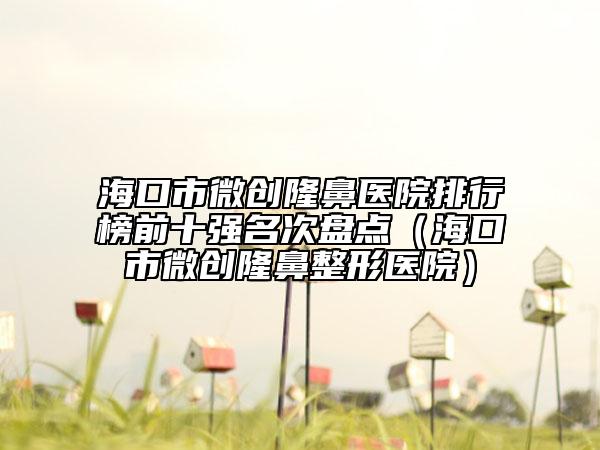 海口市微创隆鼻医院排行榜前十强名次盘点（海口市微创隆鼻整形医院）