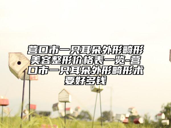 营口市一只耳朵外形畸形美容整形价格表一览-营口市一只耳朵外形畸形术要好多钱