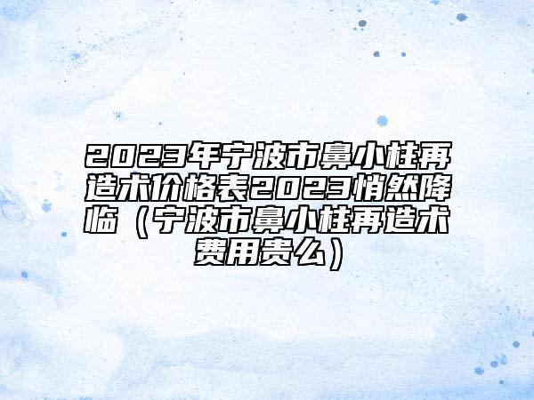 2023年宁波市鼻小柱再造术价格表2023悄然降临（宁波市鼻小柱再造术费用贵么）