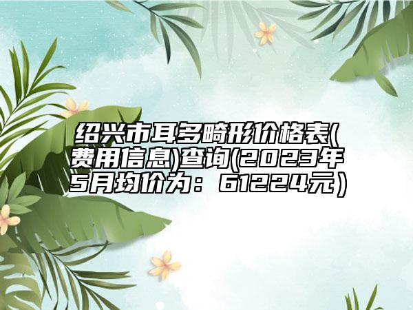 绍兴市耳多畸形价格表(费用信息)查询(2023年5月均价为：61224元）