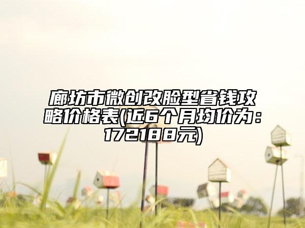 廊坊市微创改脸型省钱攻略价格表(近6个月均价为：172188元)