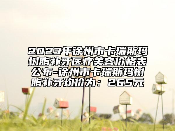 2023年徐州市卡瑞斯玛树脂补牙医疗美容价格表公布-徐州市卡瑞斯玛树脂补牙均价为：265元