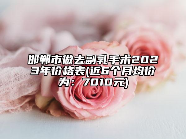 邯郸市做去副乳手术2023年价格表(近6个月均价为：7010元)