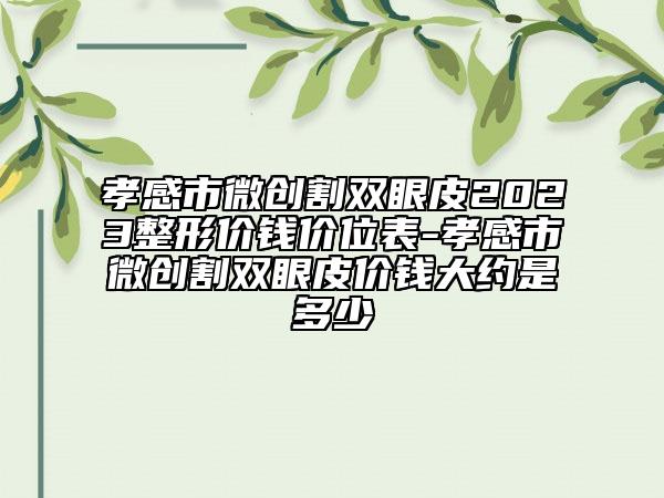 孝感市微创割双眼皮2023整形价钱价位表-孝感市微创割双眼皮价钱大约是多少