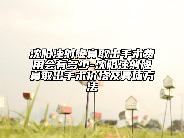 沈阳注射隆鼻取出手术费用会有多少-沈阳注射隆鼻取出手术价格及具体方法