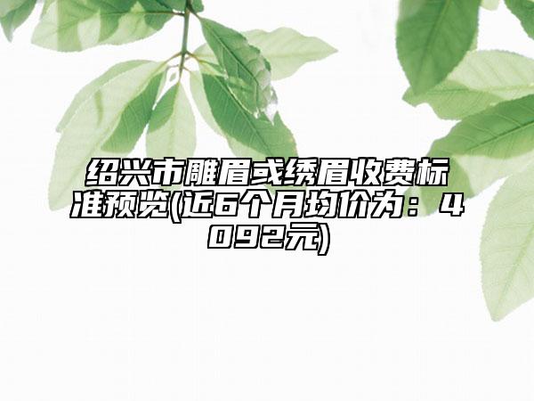 绍兴市雕眉或绣眉收费标准预览(近6个月均价为：4092元)