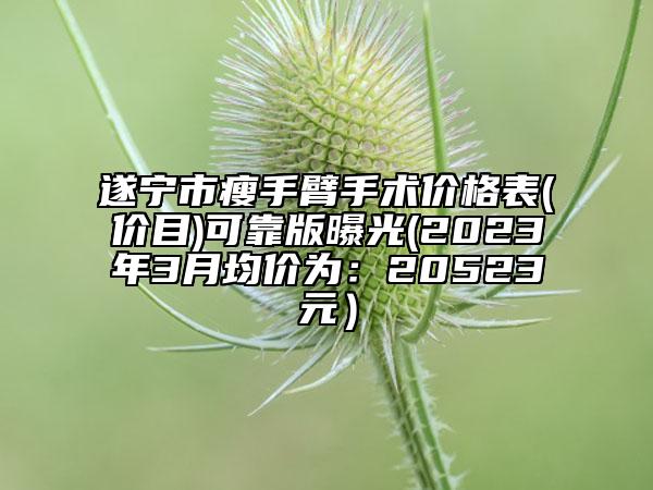 遂宁市瘦手臂手术价格表(价目)可靠版曝光(2023年3月均价为：20523元）