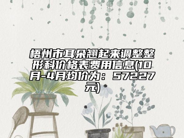 梧州市耳朵翘起来调整整形科价格表费用信息(10月-4月均价为：57227元)