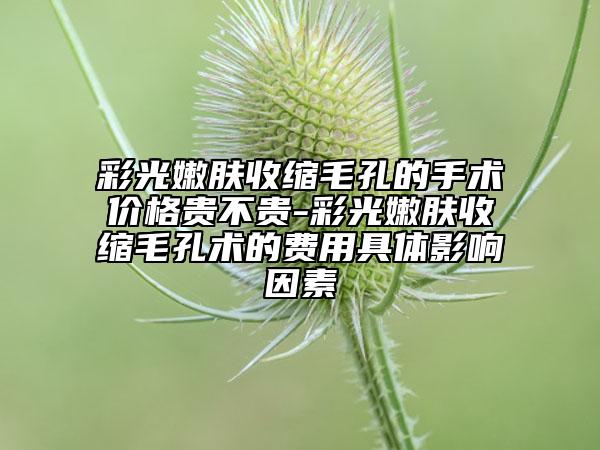 彩光嫩肤收缩毛孔的手术价格贵不贵-彩光嫩肤收缩毛孔术的费用具体影响因素