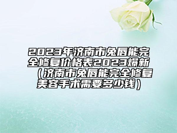 2023年济南市兔唇能完全修复价格表2023爆新（济南市兔唇能完全修复美容手术需要多少钱）