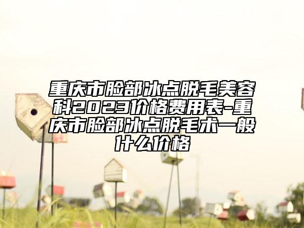 重庆市脸部冰点脱毛美容科2023价格费用表-重庆市脸部冰点脱毛术一般什么价格