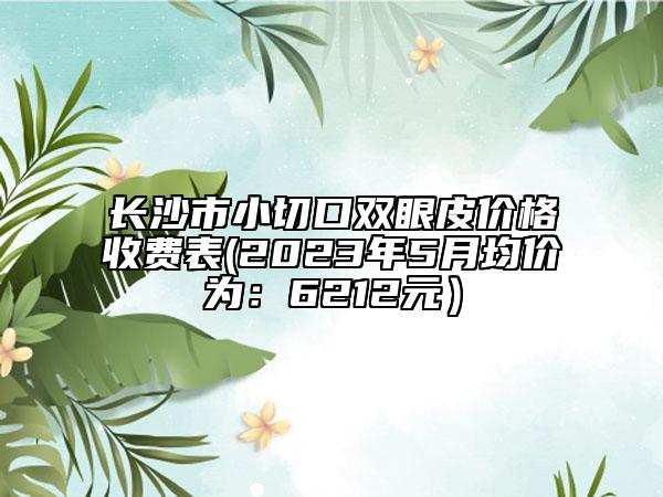 长沙市小切口双眼皮价格收费表(2023年5月均价为：6212元）