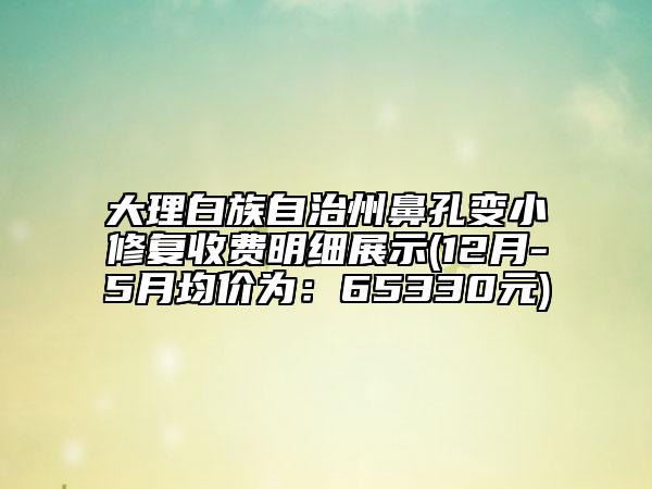 大理白族自治州鼻孔变小修复收费明细展示(12月-5月均价为：65330元)