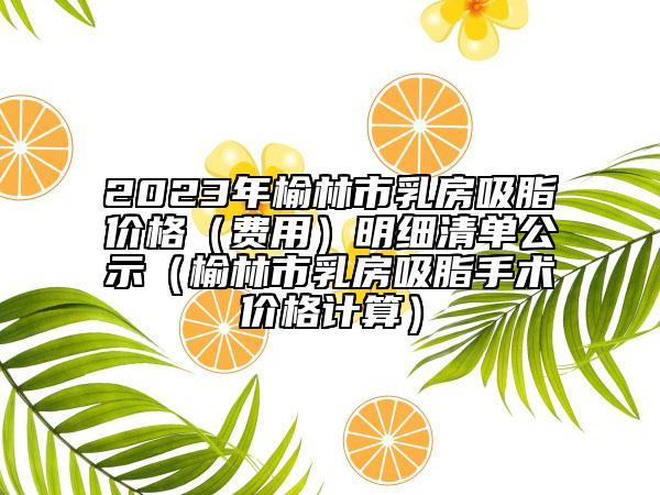 2023年榆林市乳房吸脂价格（费用）明细清单公示（榆林市乳房吸脂手术价格计算）