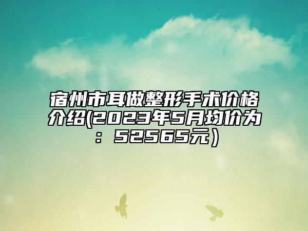 宿州市耳做整形手术价格介绍(2023年5月均价为：52565元）