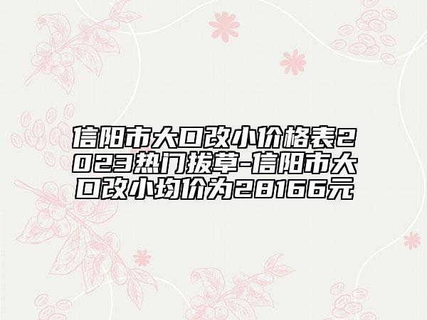 信阳市大口改小价格表2023热门拔草-信阳市大口改小均价为28166元