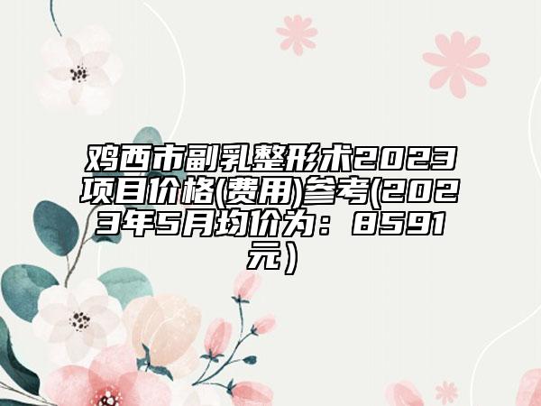 鸡西市副乳整形术2023项目价格(费用)参考(2023年5月均价为：8591元）