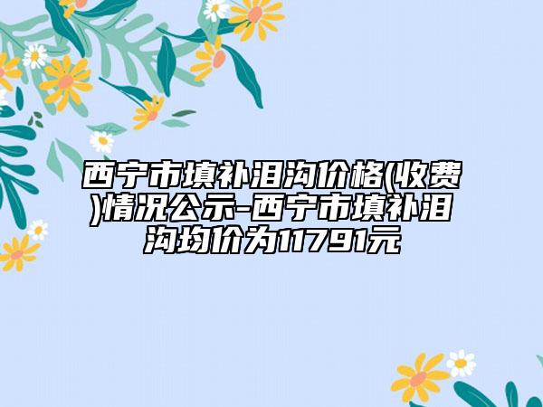 西宁市填补泪沟价格(收费)情况公示-西宁市填补泪沟均价为11791元