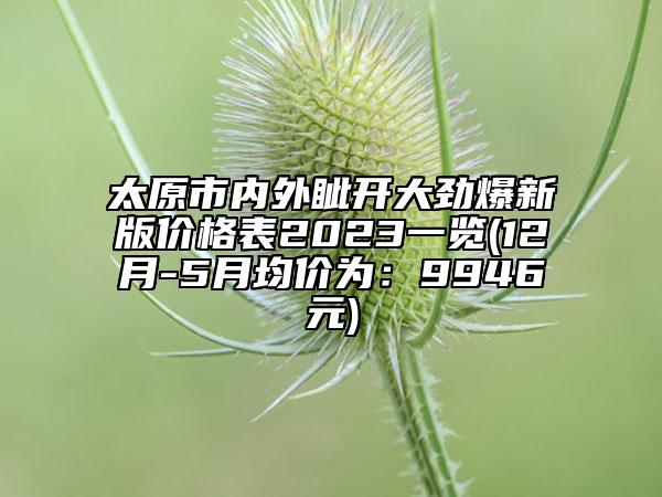 太原市内外眦开大劲爆新版价格表2023一览(12月-5月均价为：9946元)