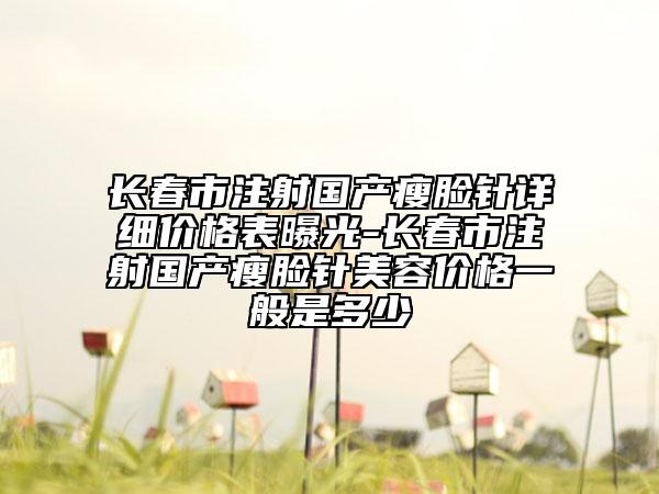 长春市注射国产瘦脸针详细价格表曝光-长春市注射国产瘦脸针美容价格一般是多少